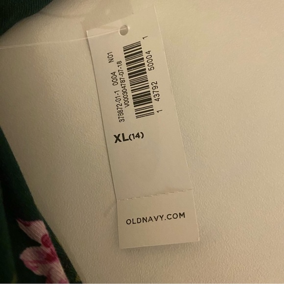 NWT Girls 14 XL Old Navy Green Floral Long Sleeve Dress - Picture 8 of 15